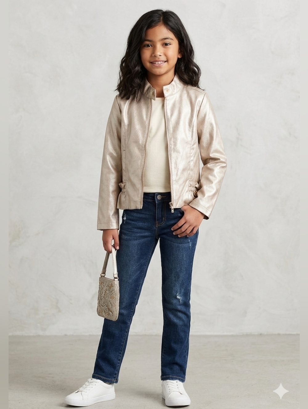 BW Kids Authentic Champangne Jacket Size 7/8